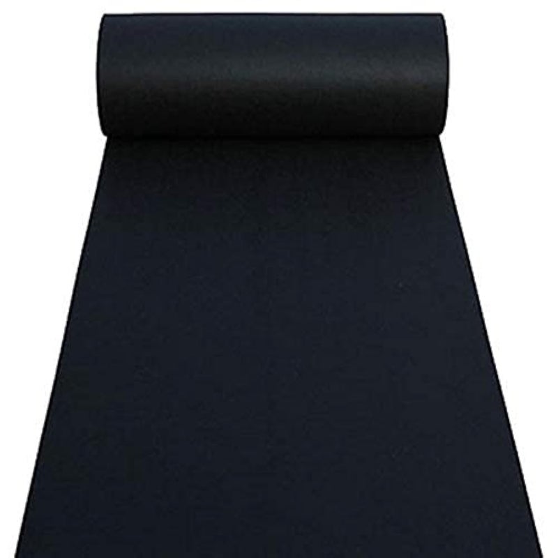 HUAHOO Aisle Runners Wedding Accessories Black Aisle Runner Carpet Rugs for Step and Repeat Display, Ceremony Parties and Events Indoor or Outdoor Decoration 24 Inch Wide x 50 feet Long - Image 1